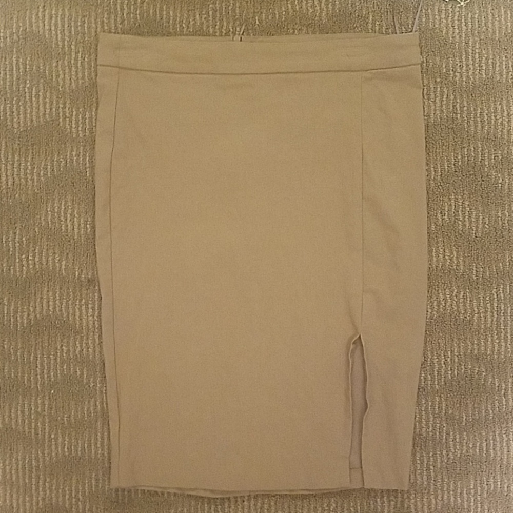 Papaya pencil skirt.